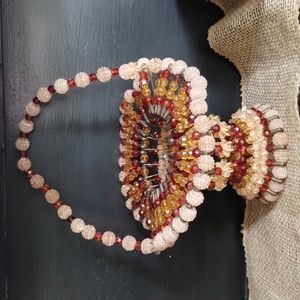 Vintage Hand Crafted Vintage Beaded Basket**UNIQUE**